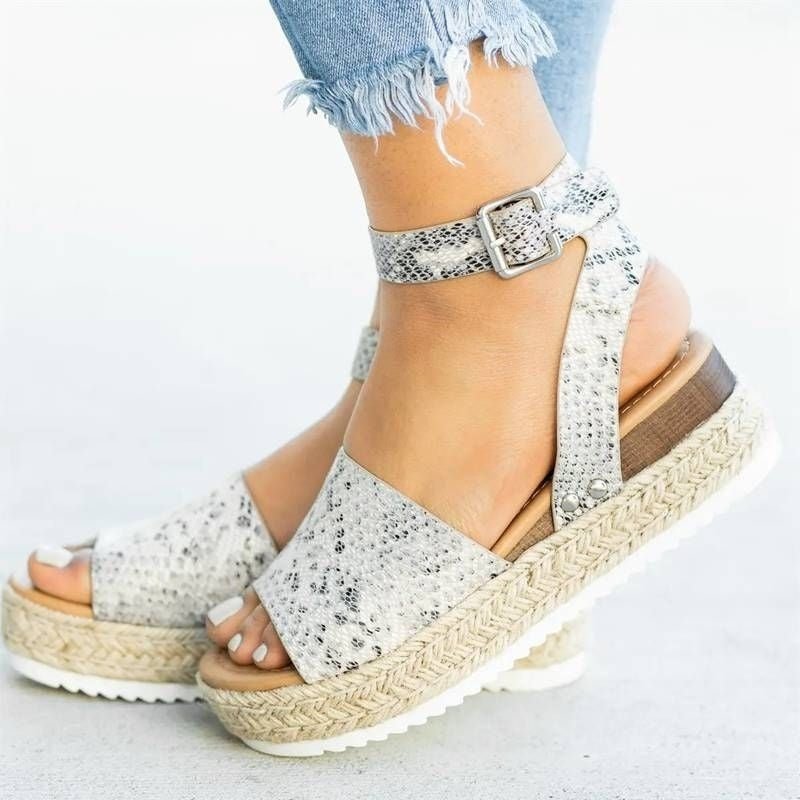 Sandália Plataforma Estampada